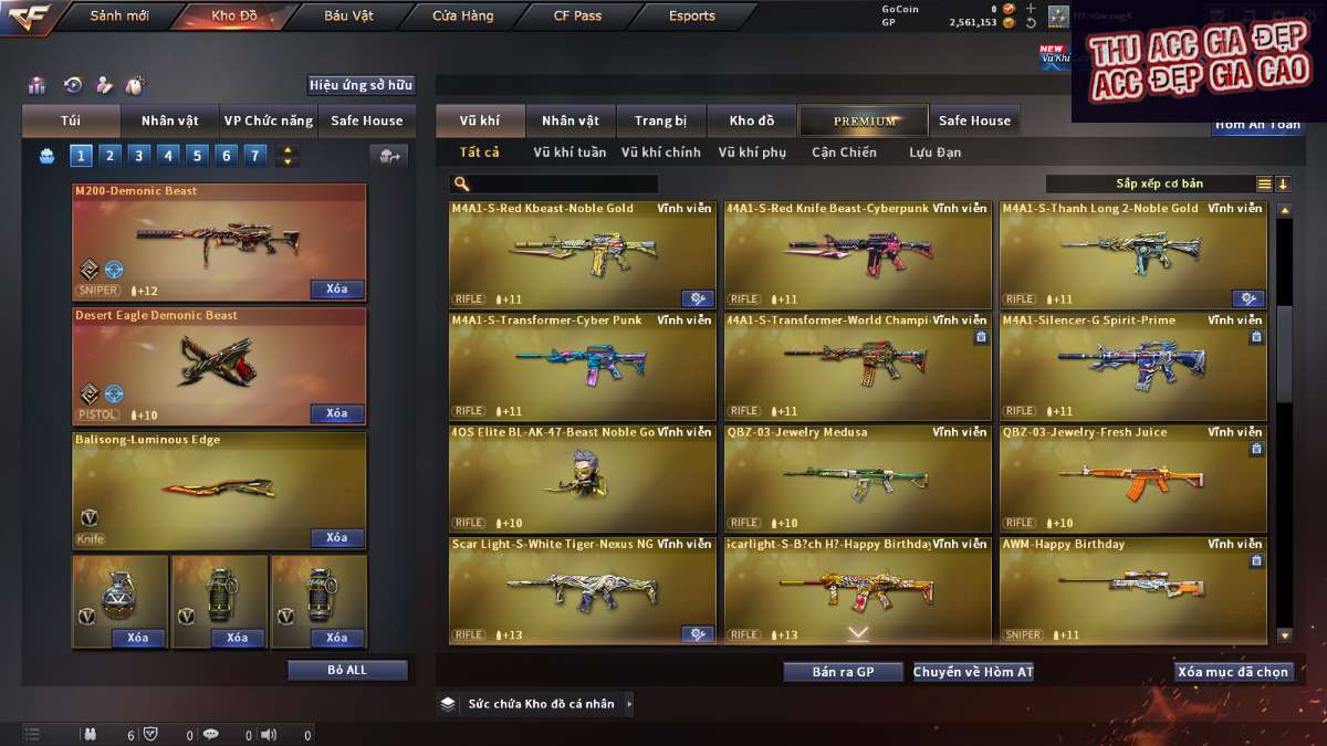 shop acc cf uy tin gia re